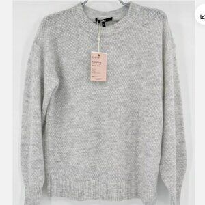 Quince Baby Alpaca-Wool Diamond Stitch Crew Gray ( XS )